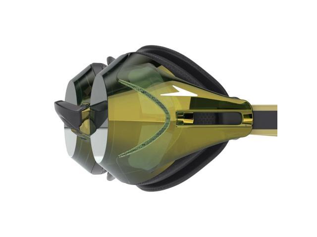 Speedo Vanquisher 3.0 Mirrored Swimming Slide & Lock Nose Bridge Goggles, Green