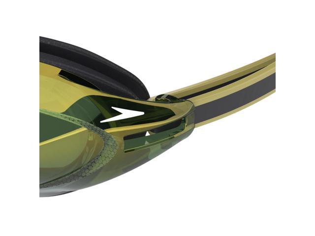 Speedo Vanquisher 3.0 Mirrored Swimming Slide & Lock Nose Bridge Goggles, Green