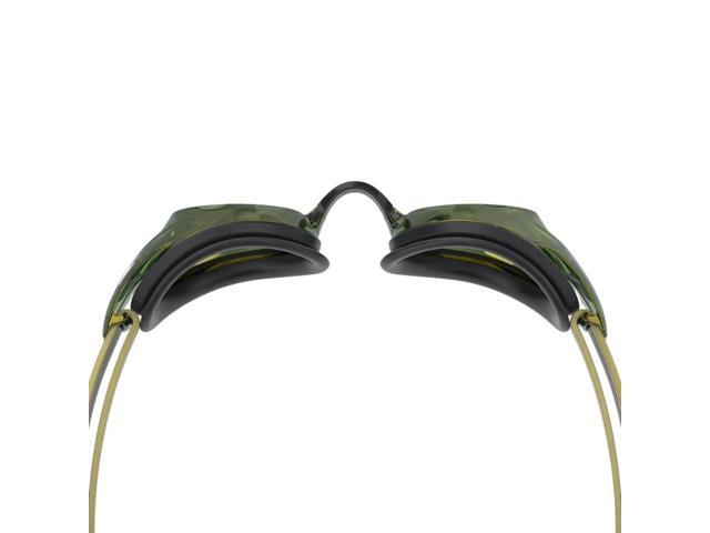 Speedo Vanquisher 3.0 Mirrored Swimming Slide & Lock Nose Bridge Goggles, Green