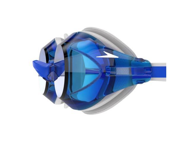 Speedo Vanquisher 3.0 Anti-Fog Swimming Slide & Lock Nose Bridge Goggles, Blue