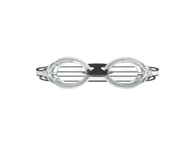 Speedo Vanquisher 3.0 Swimming Slide & Lock Nose Bridge Goggles, Clear/Black
