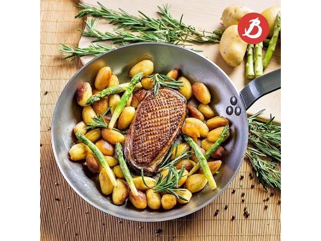 De Buyer 10.25' Mineral B Carbon Steel Grill Pan for Grilling & Browning Meat