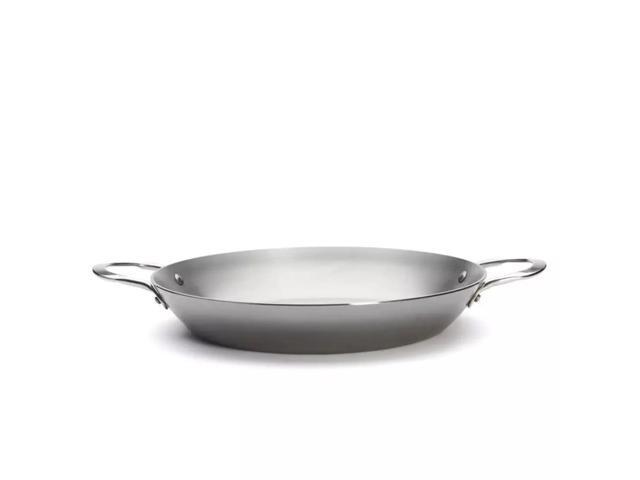 De Buyer Mineral B Element Carbon Steel 2 Handles Paella Pan, 12.5-Inch, Silver
