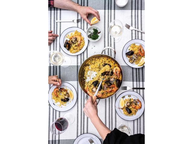 De Buyer Mineral B Element Carbon Steel 2 Handles Paella Pan, 12.5-Inch, Silver