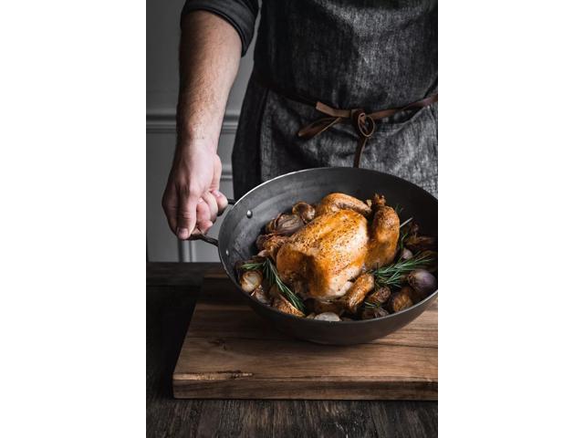 De Buyer Mineral B 9.5-Inch Carbon Steel Country Fry Pan with Two Handles