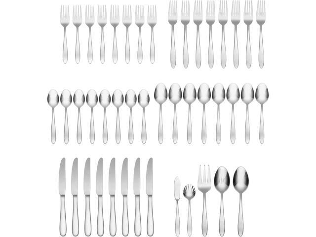 Oneida Mooncrest Stainless Steel 45-Piece Flatware Set, Service for 8, Silver