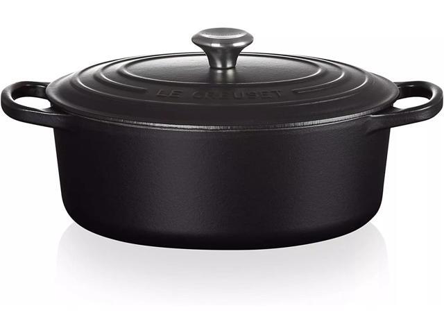 Le Creuset 4.7L Signature Cast Iron Oval Casserole Dish with Lid, Matte Black