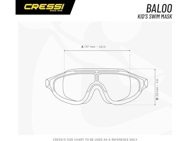 Cressi Kids Wide View Baloo Swimming Goggles, Age 2-7 years, Light Blue/Lime