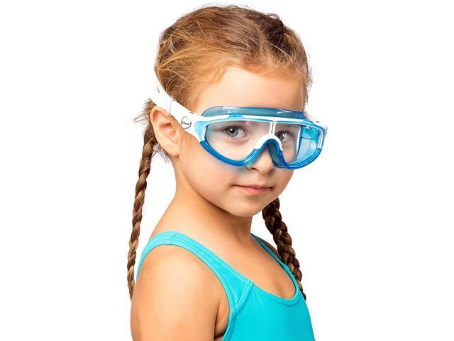 Cressi Kids Wide View Baloo Swimming Goggles, Age 2-7 years, Light Blue/Lime