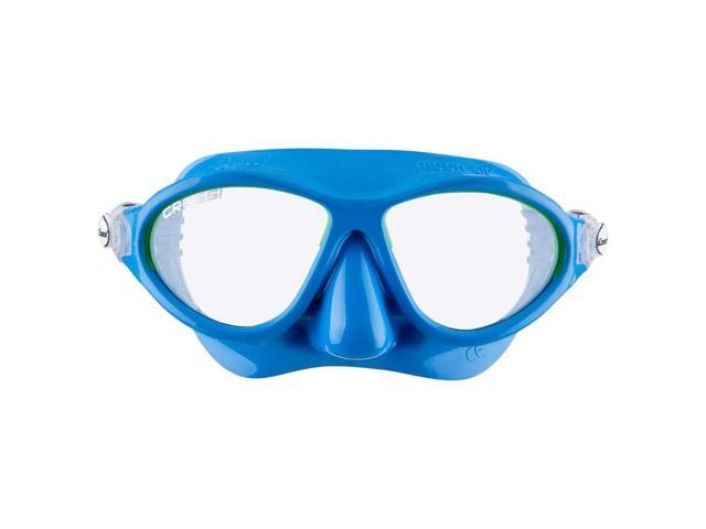 Cressi Kids Comfortable Silicone Mask with Adjustable Strap, Azure/Lime
