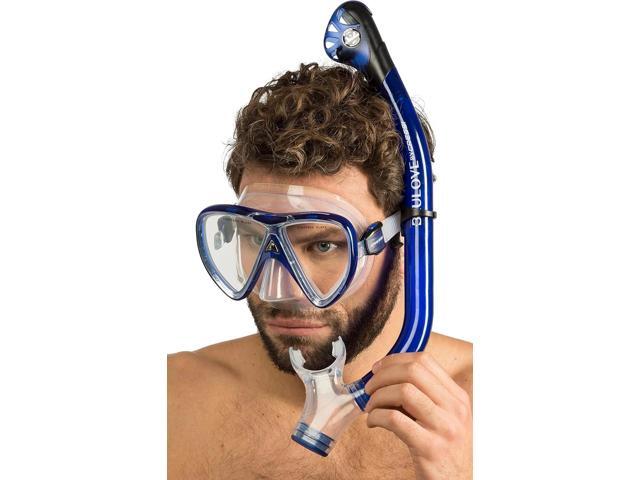 Cressi Ikarus & Orion Dry Silicone Swimming Mask, Translucent Cobalt, One Size