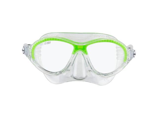 Cressi Kids Comfortable Silicone Mask with Adjustable Strap, Clear/Lime