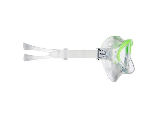 Cressi Kids Comfortable Silicone Mask with Adjustable Strap, Clear/Lime