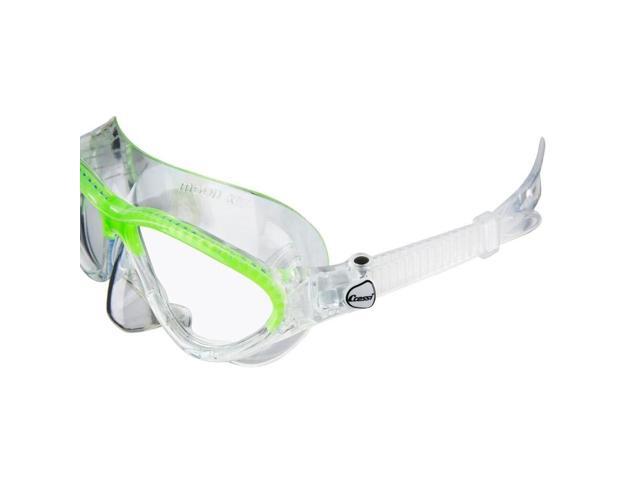 Cressi Kids Comfortable Silicone Mask with Adjustable Strap, Clear/Lime