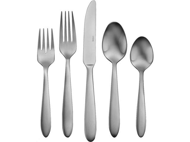 Oneida Mooncrest 65-Piece Dishwasher Safe Flatware Set, Service for 12, Silver