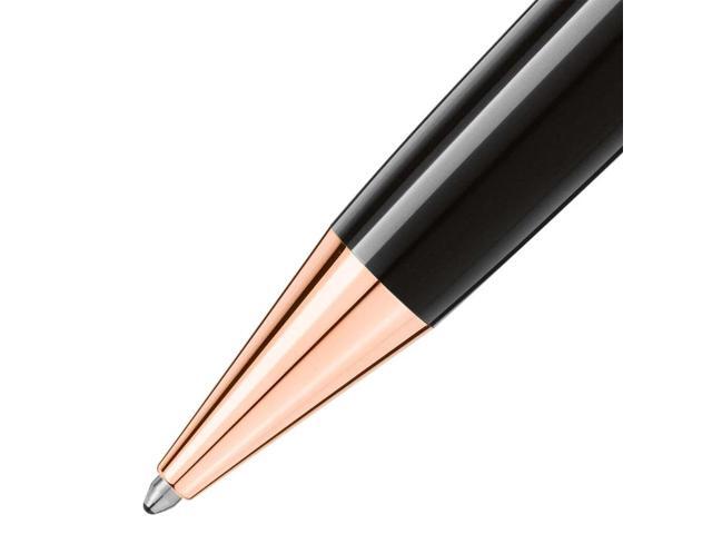 Montblanc 132482 Meisterstuck Rose Gold Coated Legrand Ballpoint Pen, Black