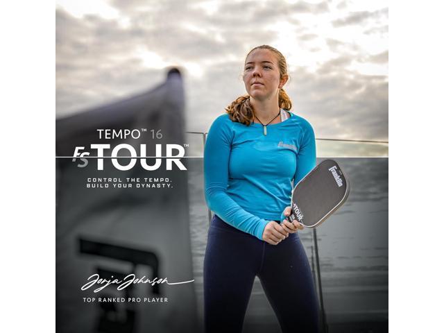 Franklin Sports Pro 16mm FS Tour Series Carbon Fiber Pickleball Paddles, Tempo Pro Player Paddle, Gray