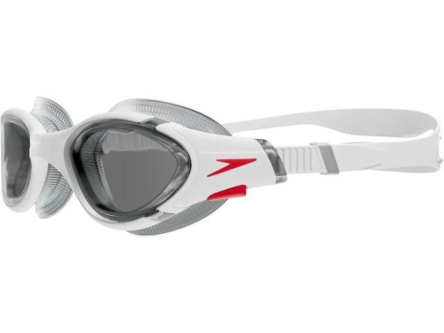 Speedo Unisex-Adult Biofuse 2.0 Swim Goggle, White/Red/Light Smoke