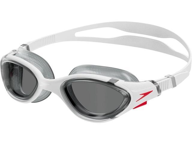 Speedo Unisex-Adult Biofuse 2.0 Swim Goggle, White/Red/Light Smoke