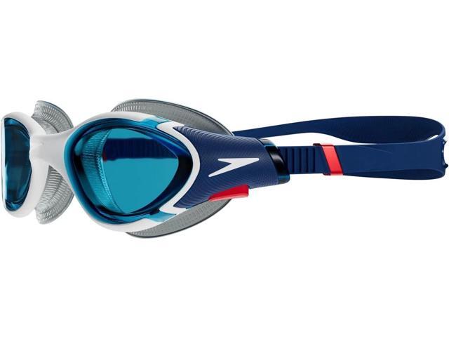 Speedo Unisex-Adult Biofuse 2.0 Swim Goggle, Ammonite Blue/White/Red/Blue