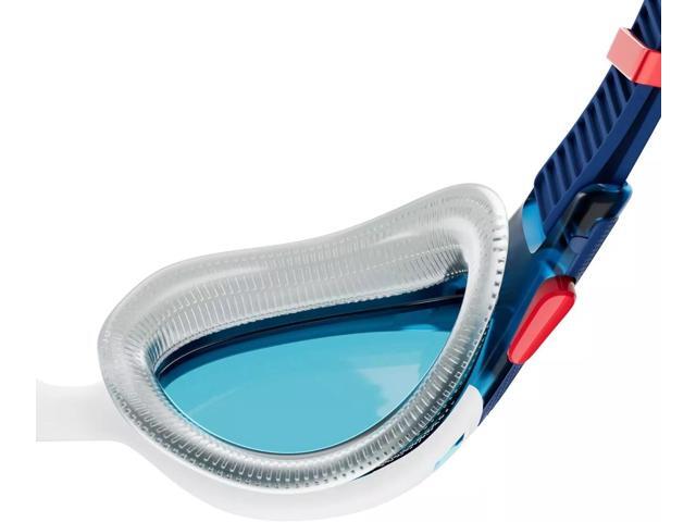 Speedo Unisex-Adult Biofuse 2.0 Swim Goggle, Ammonite Blue/White/Red/Blue