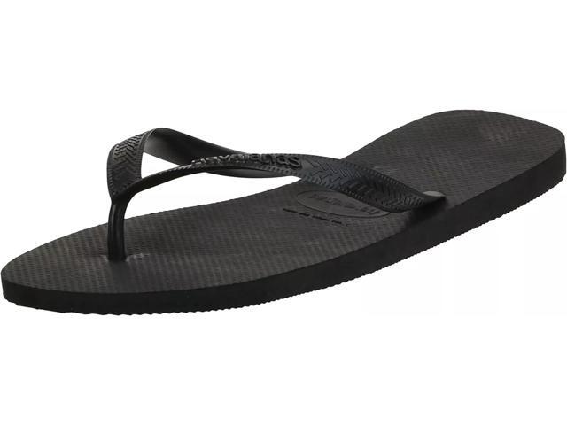 Havaianas Unisex Regular Cushioned Footbed Top Flip Flops, Black, Size 35/26
