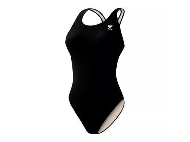 TYR Womens Comfortable Tyreco Maxfit Pull-On Swimsuit - Black, Size 30