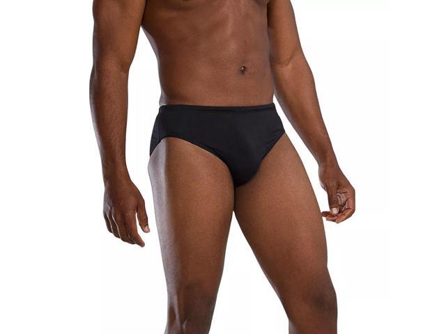 TYR Mens Durafast Elite Racer Brief Comfortable Swimsuit - Black, Size 32