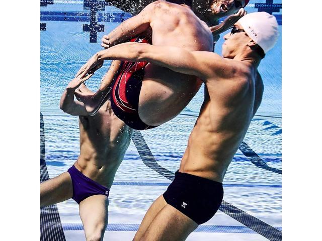TYR Men's Tyreco Square Leg Pull On Swimsuit Brief Jammer - Navy, Size 34