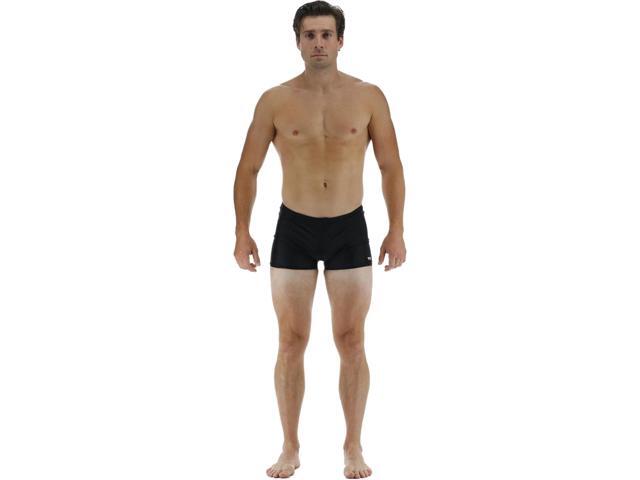 TYR Men's Tyreco Square Leg Pull On Swimsuit Brief Jammer - Black, Size 34