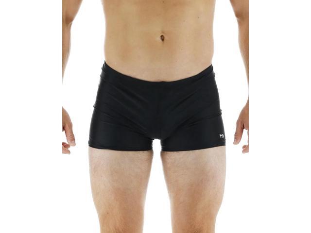 TYR Men's Tyreco Square Leg Pull On Swimsuit Brief Jammer - Black, Size 34