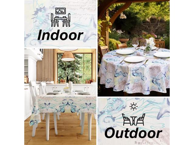 Elrene Home Fashions SeaBiscuit Waterproof, Spill Proof, Tablecloth, Oblong (Rectangle), 60' x 84'