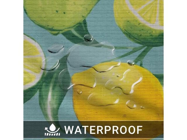 Elrene Home Fashions Lemon Grove Waterproof Stain Resistant Tablecloth, Oblong (Rectangle), 52' x 70'
