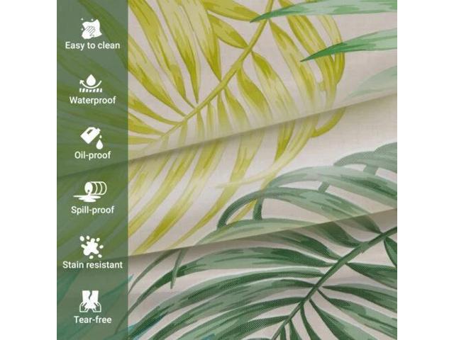 Elrene Home Fashions Palm Paradise Waterproof Spill Proof Tablecloth, Oblong (Rectangle), 52' x 70'