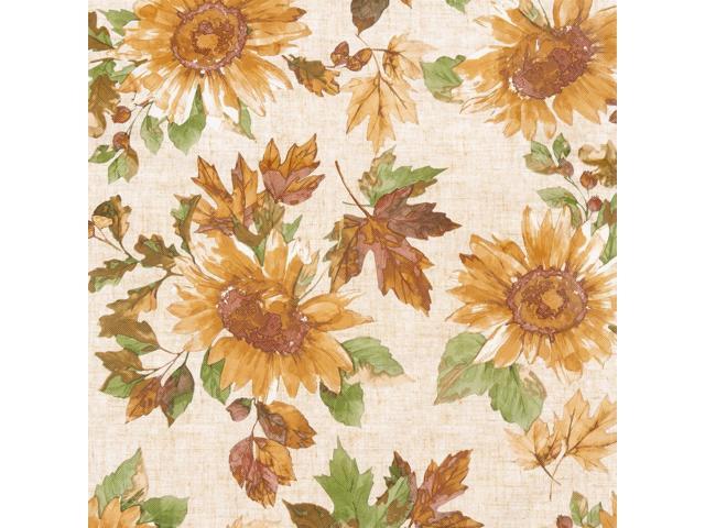 Elrene Home Fashions Sunflower Fields Waterproof Tablecloth, Oblong (Rectangle), 52' x 70'