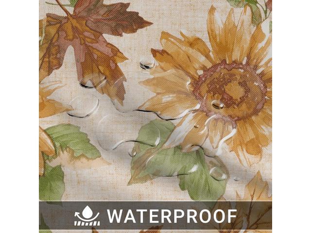Elrene Home Fashions Sunflower Fields Waterproof Tablecloth, Round, 60' x 60'