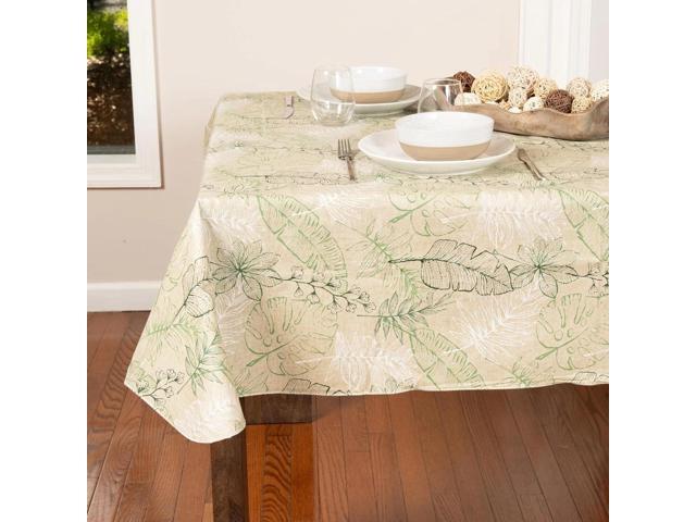 Elrene Home Fashions Antigua Vinyl Waterproof, Spill Proof Tablecloth, Oblong (Rectangle), 52' x 70'