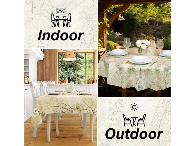 Elrene Home Fashions Antigua Vinyl Waterproof, Spill Proof Tablecloth, Oblong (Rectangle), 52' x 70'