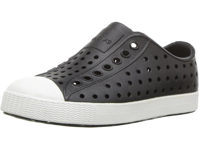 Native Kid's Jefferson Slip-On Sneakers, Jiffy Black/Shell White, Size C8 M US