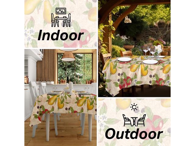 Elrene Home Fashions Everyday Fruits Waterproof & Spill Proof Tablecloth, Oblong (Rectangle), 52' x 70'
