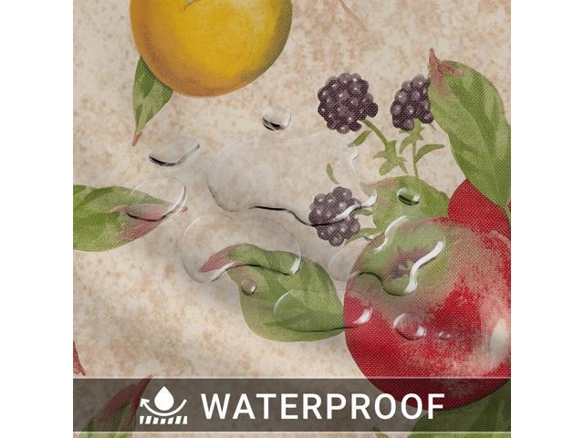 Elrene Home Fashions Everyday Fruits Waterproof & Spill Proof Tablecloth, Oval, 60' x 84'