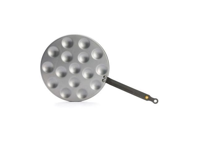 De Buyer 5612.16 Mineral B Round Aebleskiver & Poffertjes Pan, Nonstick, 10.75'