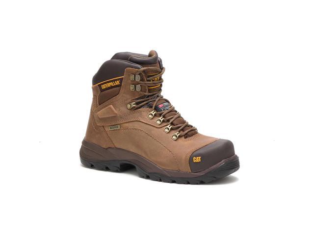 CAT Men's Diagnostic Hi Steel-Toe Waterproof Work Boot, Dark Beige, Size 12