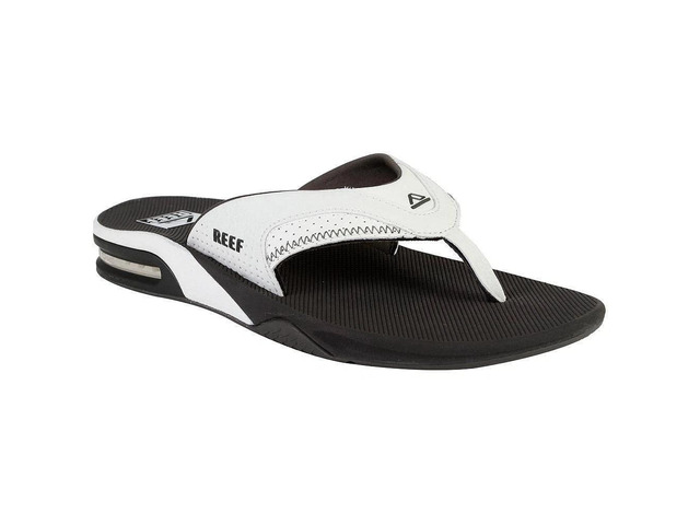 REEF Men's Lightweight Fanning Flip Flop Regular Sandal - Grey/White, Size 9