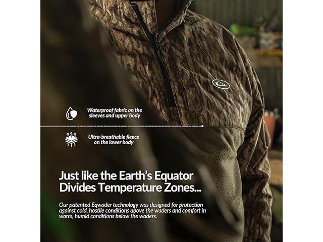 Drake Waterfowl MST MST Quarter Zip Refuge Eqwader Waterproof Jacket, Bottomland, Large