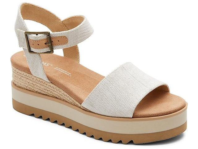 Toms Women's Diana ankle strap with adjustable buckle Sandal, Natural, Size 5.5