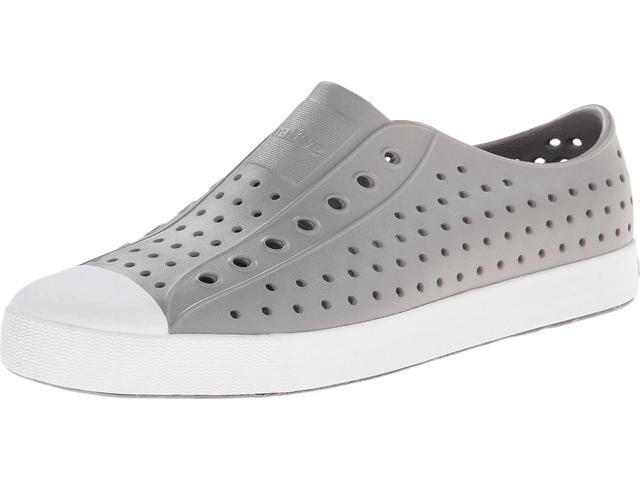 Native Jefferson Unisex Waterproof Slip-On Regular Shoes, Pigeon Grey/Shell White, Size 10 Men