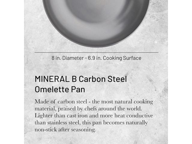 De Buyer 5611.2 Mineral B Carbon Steel Omelette Pan, 8 Inches Diameter, Silver