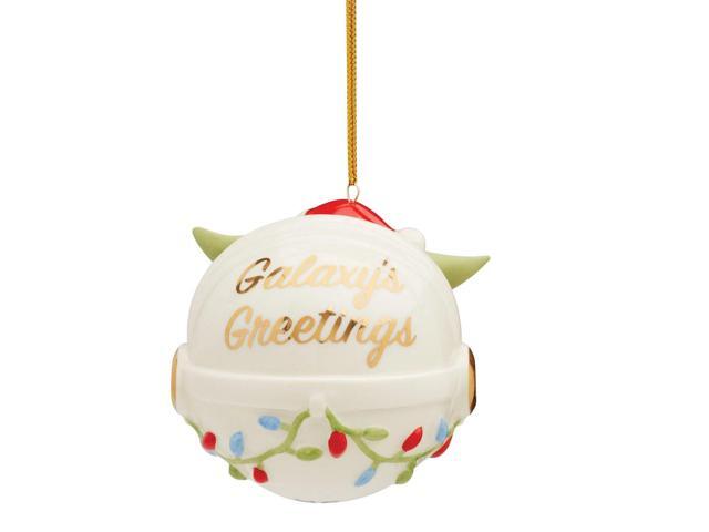 Lenox Grogu's Holiday Hover Pram Christmas Ornament, Gold Accents Hanging, Green