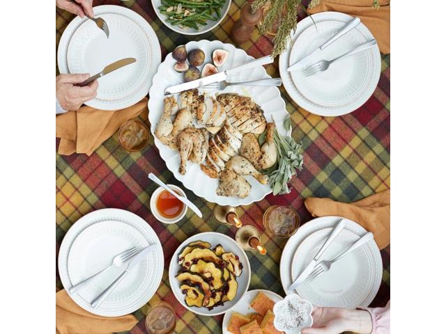 Lenox French Perle Groove 12-Piece Plate & Bowl Set, Size 23.05 LB, White